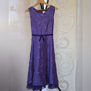 Rare Editions purple sequined formal dress (size 16)
